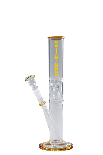 Glass Bong, 14.5 Cm, 33 Cm, Yellow Smoke, Ice, 42 mm Ø