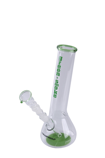 Glass Bong, 14.5 Cm, 24 Cm, Green Smoke