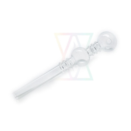 Glass Pipe, 2 Ball Oil Pipe With 3 Rings, 14 cm