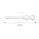 Glass Pipe, 2 Ball Oil Pipe With 1 Ring, 14 cm