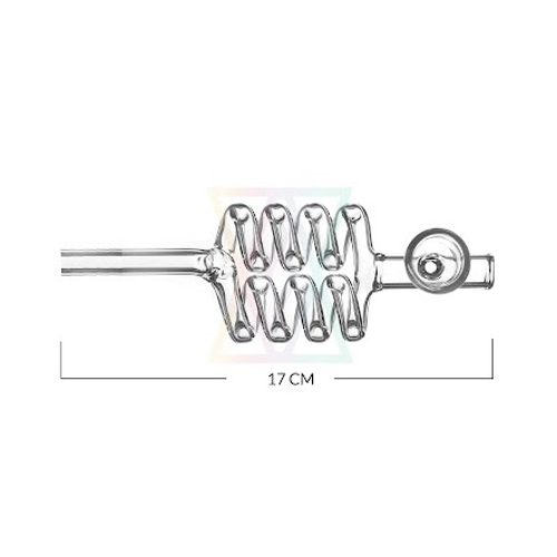 Glass Pipe, Glass Double Spiral Pipe, 17cm