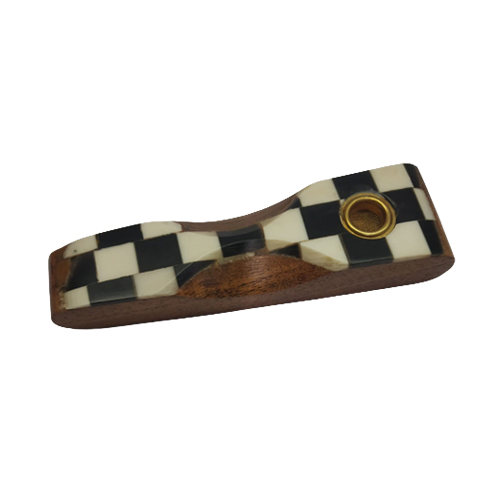 Wooden Pipe, Flat, approx. 10 Cm, Screw-on