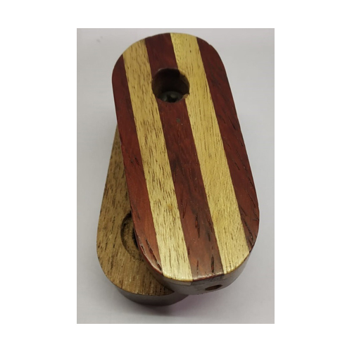 Wooden Pipe, Flat, approx. 5.5 Cm, Screw-on