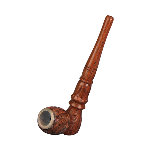 Wooden Pipe - approx. 12.5 cm - Soapstone Stem
