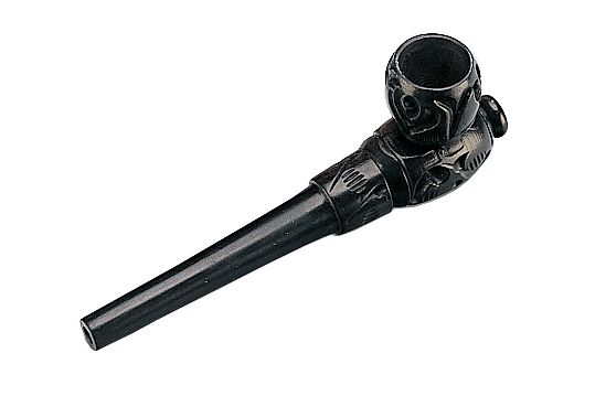 Pure Wooden Pipe, 8 Cm, Screw Cap, Dark Wood