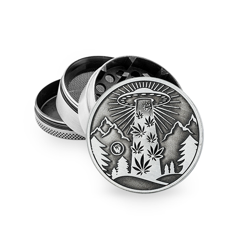 Metall Grinder, 420 UFO, 50mmØ, 4-teilig, Sieb