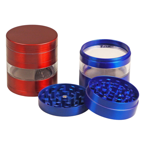 Metall Grinder, 50mmØ, 4-teilig, Sichtfenster