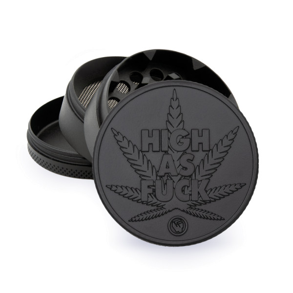 Metal Grinder, Black HIGH AS FUCK 50mmø, 4-piece