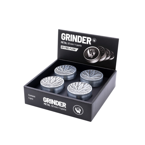 Metall Grinder, HIGHLIFE, 50mmØ, 4-teilig, Sieb