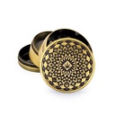 Metal Grinder, Leaf PATTERN GOLD, 50mmø, 4-part