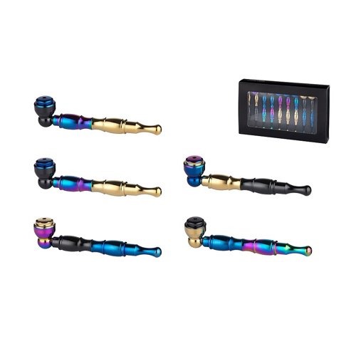 Metal Pipes, Display Of 10, Multicolor, 11.5cm