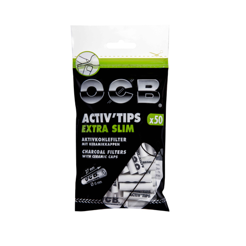 OCB ACTIV Tips Extra Slim 50-pack, 6mm Diameter