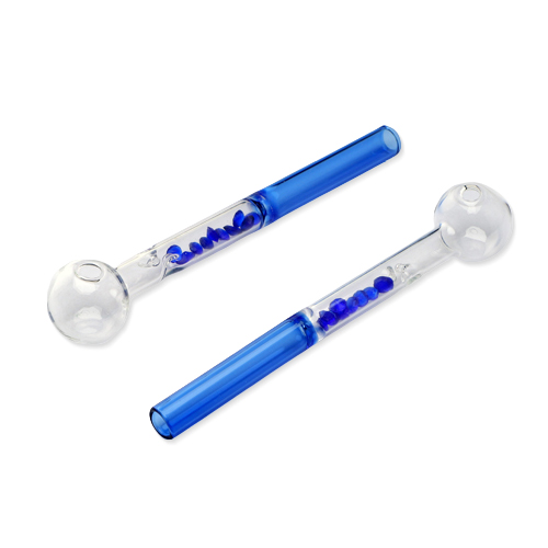 Oil Pfeife with Crystals Blue, 15cm