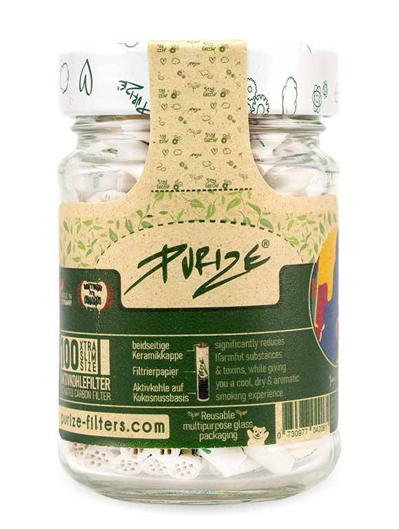 PURIZE Aktivkohlefilter 1x100 WEISS im Glas 5.9mmŘ