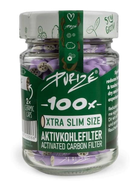 PURIZE Aktivkohlefilter 1x100, LILA im Glas, 5,9mm