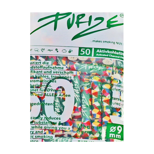 PURIZE Aktivkohlefilter COLOR,1x50er, 9mmØ Regular