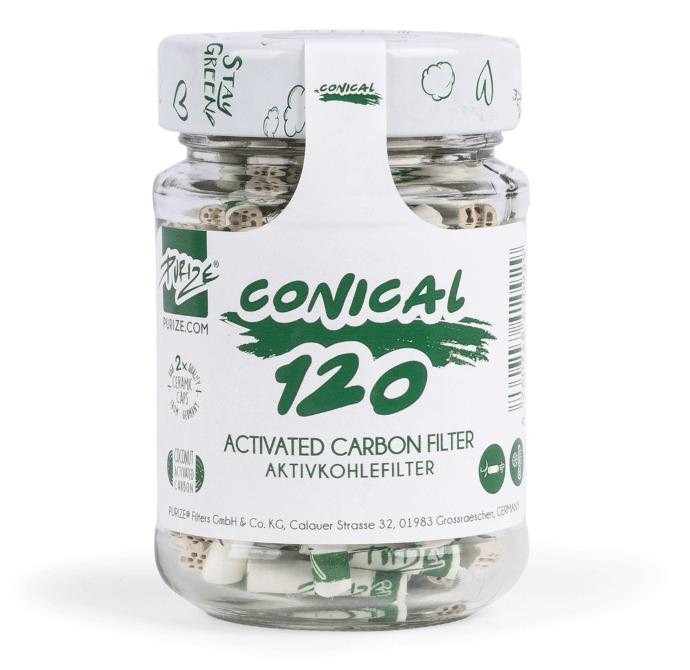 PURIZE Activated Carbon Filter Xtra Slim CONICAL, 120 pcs