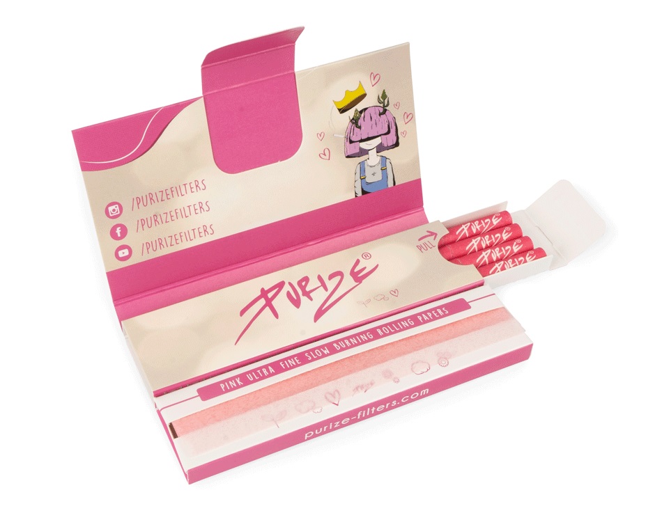 PURIZE KS Slim Papes'n'Tips PINK, VE12