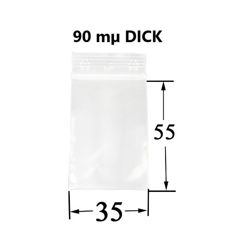 Polybeutel 3,5 mal 5,5 cm, DICK 90my VE100