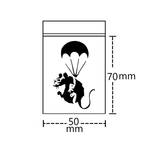 Poly Bag 5 X 7 Cm, Parachute Rat Motif, Pack Of 100