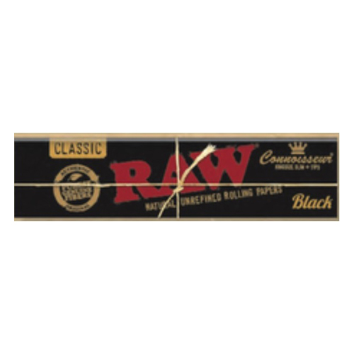 RAW Black KS Slim Papers With Tips, Pack Of 24