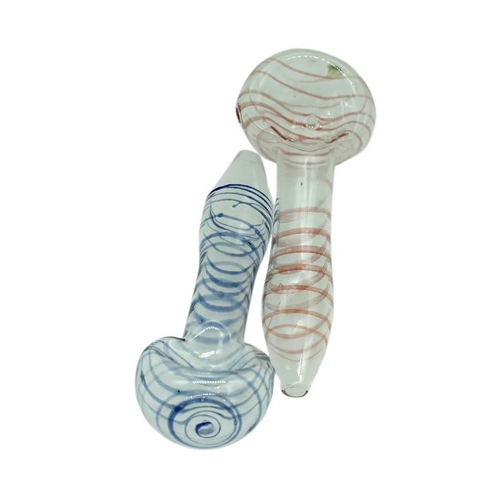 Rote Glas Pop Corn Pfeife, 6,25cm lang