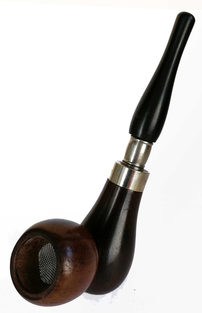 Screw-on pipe, wood, can be set at an angle, 13 cm high