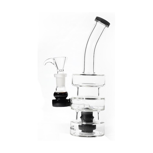 Black 3-layer Glass Hookah, 20 cm