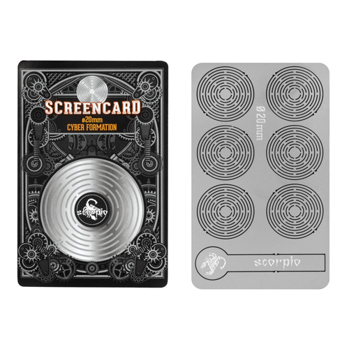 Screencard 20mmø, 6 Screens On Metal Card*
