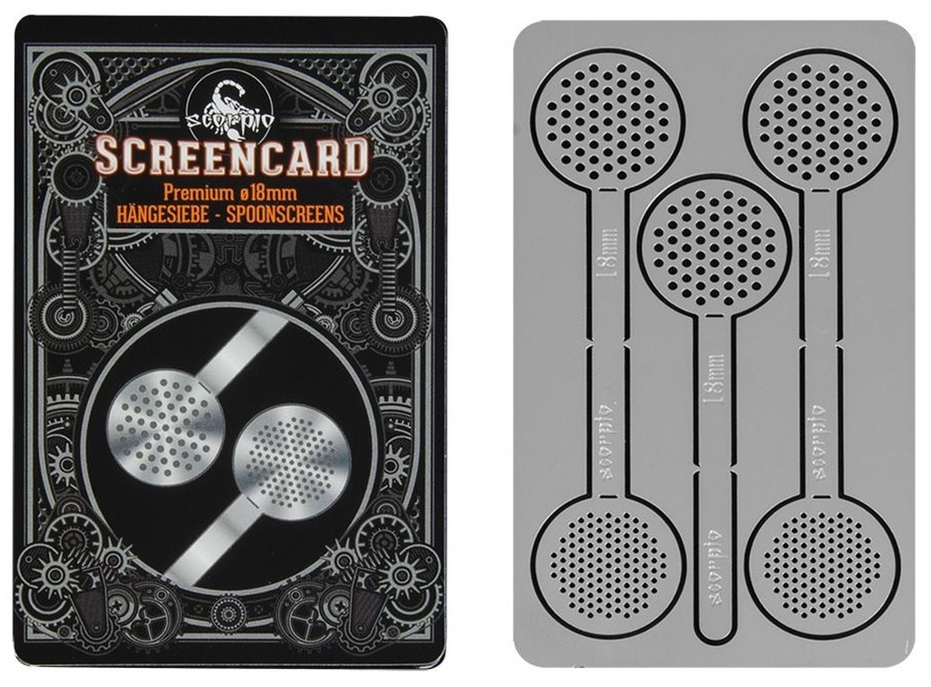 Screencard Hanging Screens 18mmø, 5 Screens Metal Card