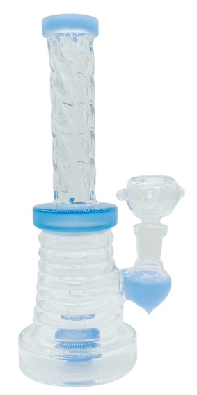 Twisted Glass Bong With Ash Catcher, 20 cm