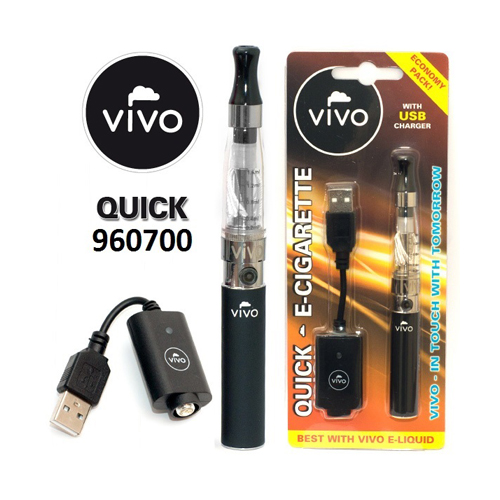 [VIVOBL] VIVO E-Zigarette Quick Schwarz 650mAh/USB Ladegerät