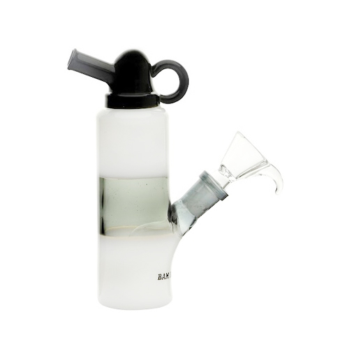 Weiße Mini-Flaschen-Bong, 15cm