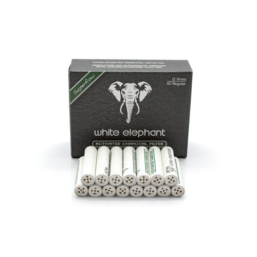 Weiß Elephant Filter Aktivkohle 9mm - 40 Stk.