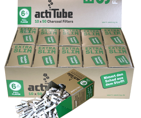 actiTube 6mmØ Extra Slim Akt.-Filter 1x 50 Pack