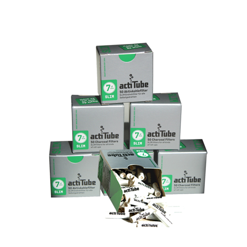 actiTube 7mmØ Slim Aktivkohlefilter 1x 50 Pack