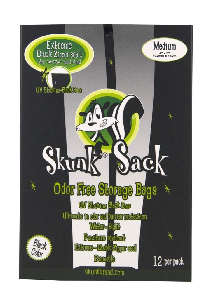SKUNK Sack Schwarz Medium 12er, 102 x 152 mm