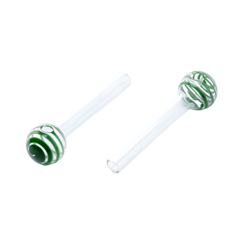 Glas Oil Pfeife Stripe Green. 1 Stück, ca. 10cm