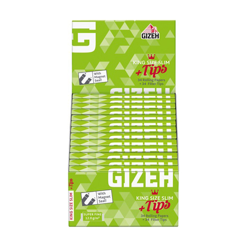 Gizeh King Size Slim Super Fine + Tips, Pack Of 26
