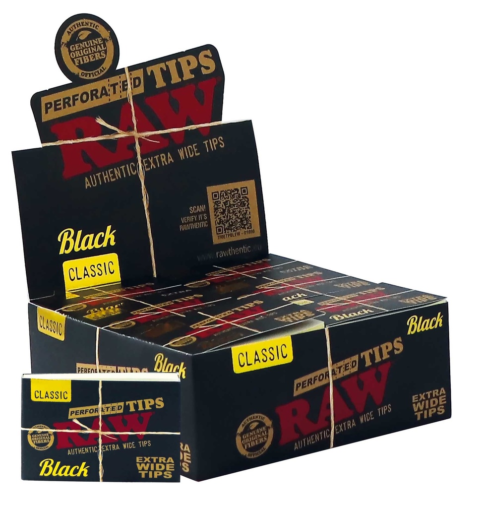 RAW Black Tips Xtra Wide, 4 x 6cm, perforiert