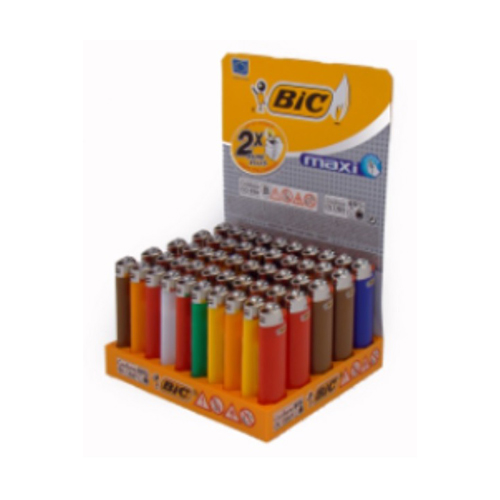 BIC Disposable Lighters, Maxi, Colorful, Pack Of 50