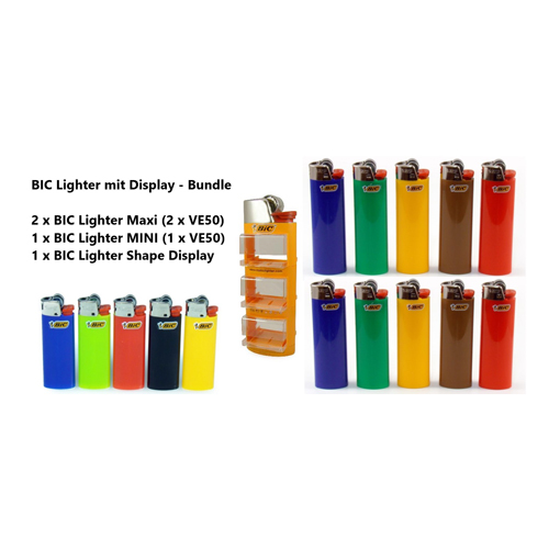 BIC Lighter + Display Bundle (2 Max+1 Min+1 Displ)