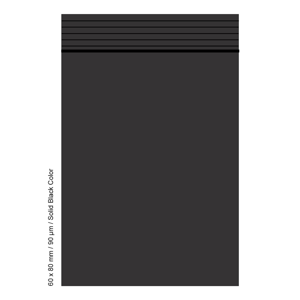 Poly Bag 6 X 8 Cm, 90 Microns, Pack Of 500, Black