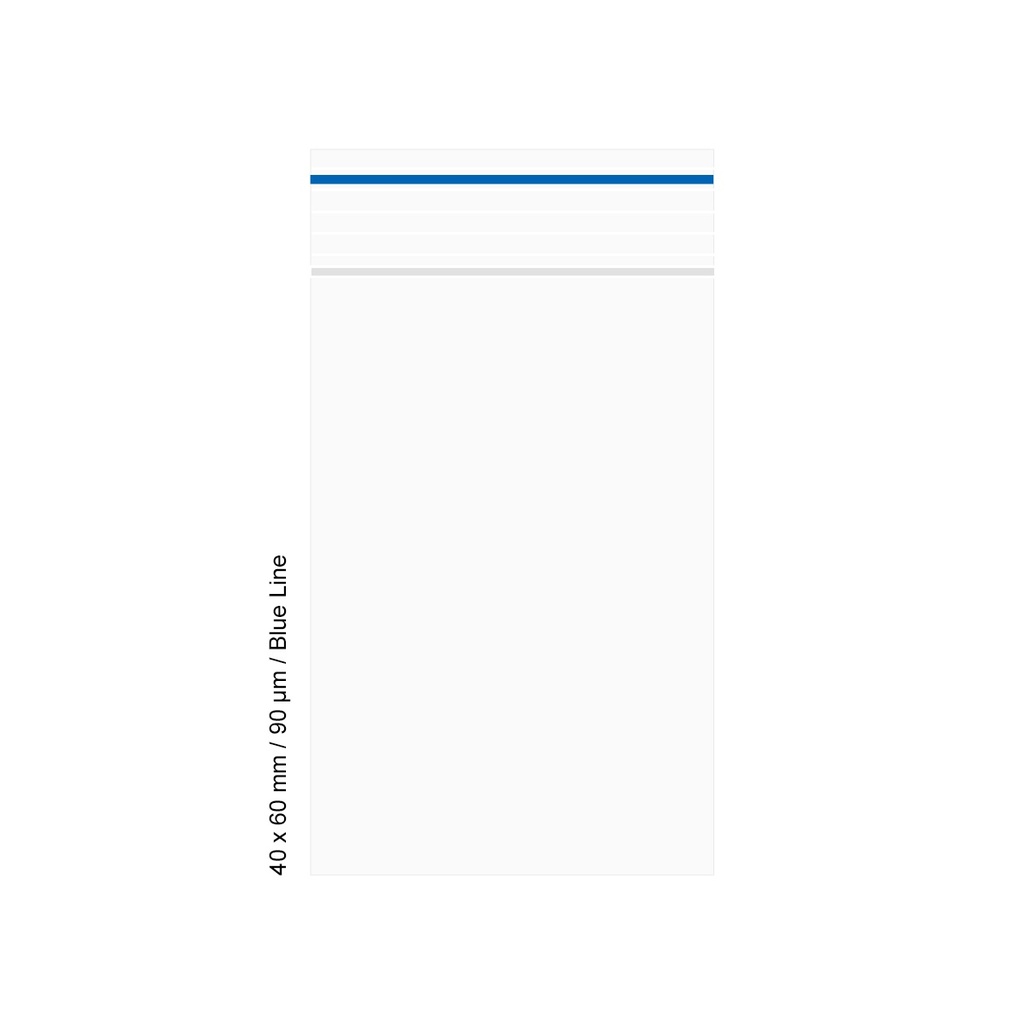 Polybeutel 4 mal 6cm, 90my, VE500, Blau LINE