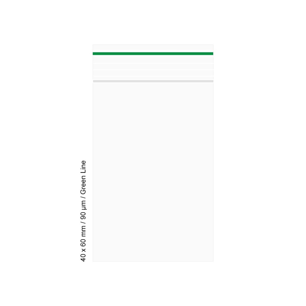 Poly Bag 4 X 6 Cm, 90 Microns, Pack Of 500, Green LINE