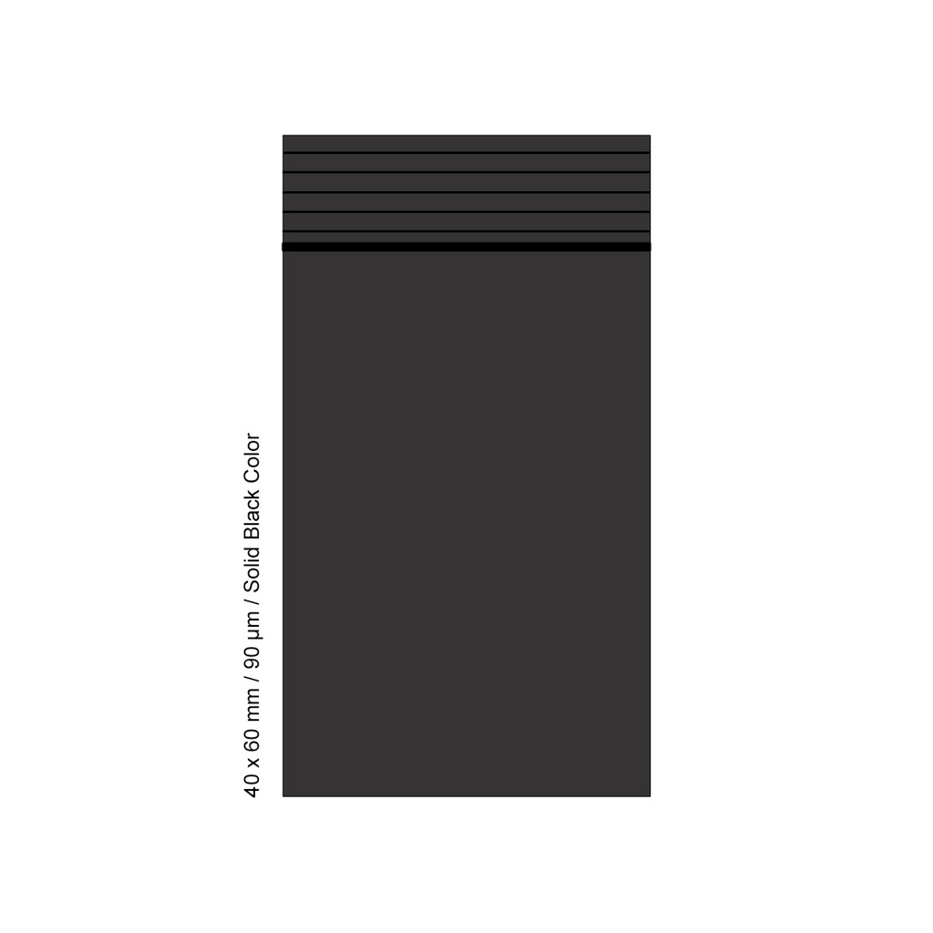 Poly Bag 4 X 6cm, 90my, VE500, Black COLOR