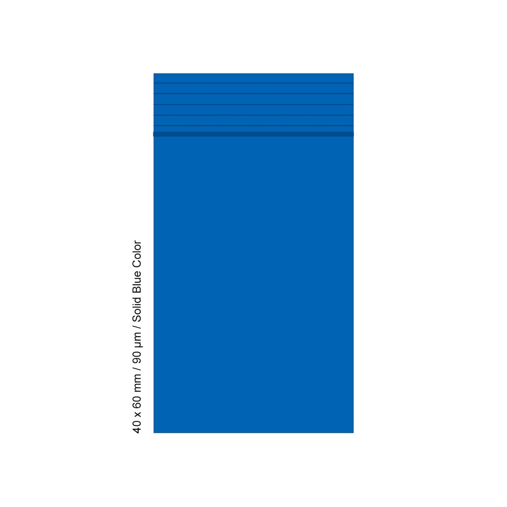 Polybeutel 4 mal 6cm, 90my, VE500, Blau COLOR