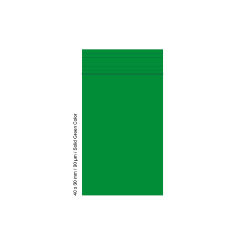 Poly Bag 4 X 6 Cm, 90 My, VE500, Green COLOR