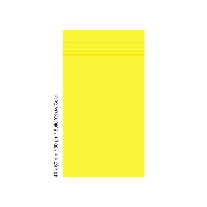 Poly Bag 4 X 6 Cm, 90 Microns, Pack Of 500, YELLOW COLOR