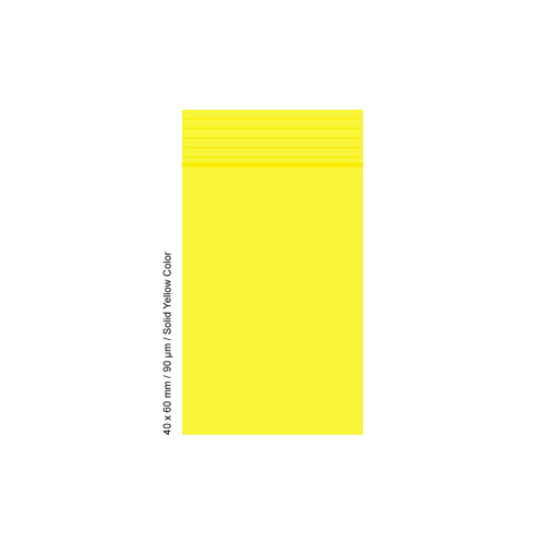 Polybeutel 4 mal 6cm, 90my, VE500, YELLOW COLOR